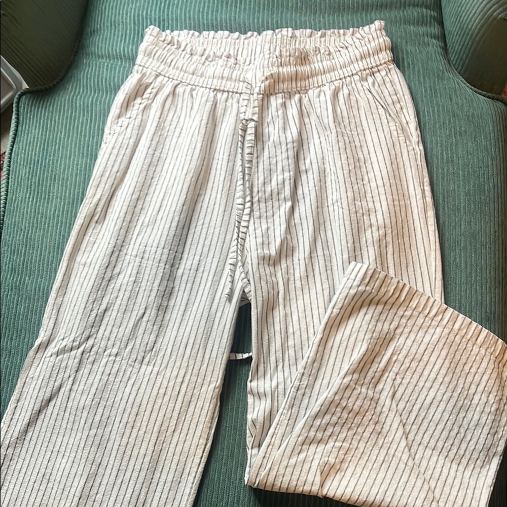 Striped White and Black Pants